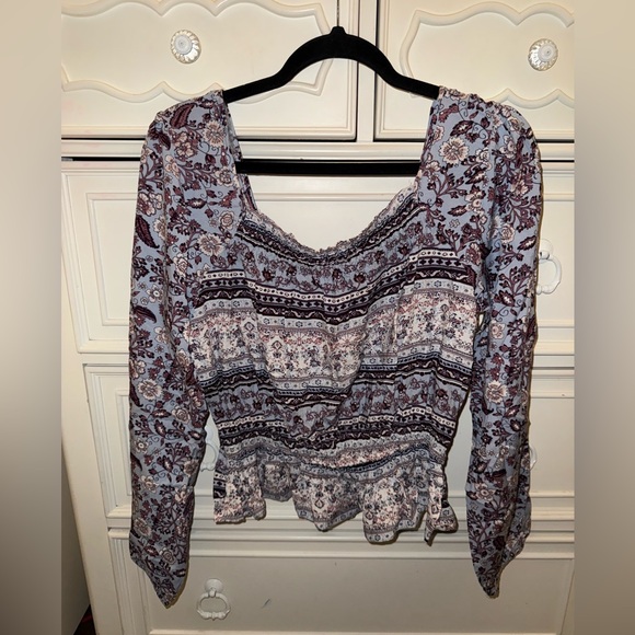 Women’s Blue Long Sleeved Blouse - Picture 1 of 1